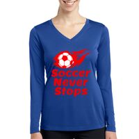 Ladies Long Sleeve PosiCharge ® Competitor™ V Neck Tee Thumbnail